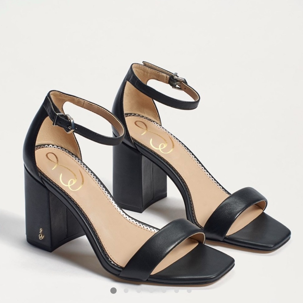 Sam Edelman black block heel Ankle Strap Heels